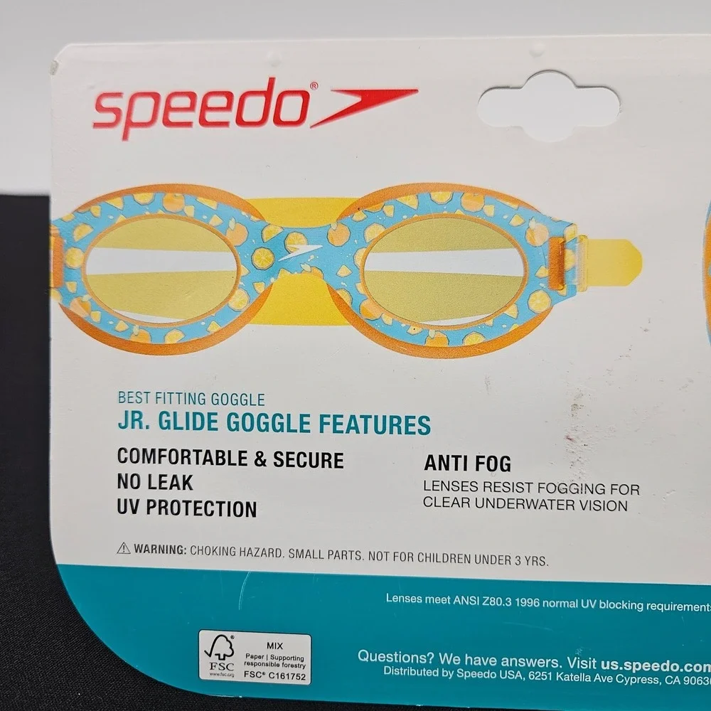 Speedo Junior‎ Glide Print Goggles Ages 6-14 Purple Stars Easy Adjust Straps New